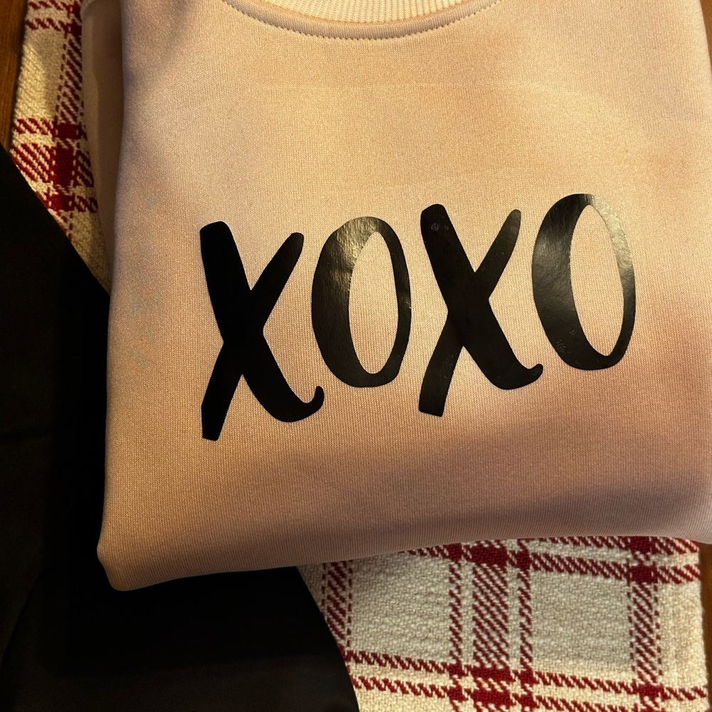 Handmade Valentine sweatshirt, size medium